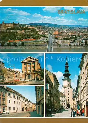 AK / Ansichtskarte Bratislava_Pressburg_Pozsony Stadtpanorama Strassenpartien Innenstadt 