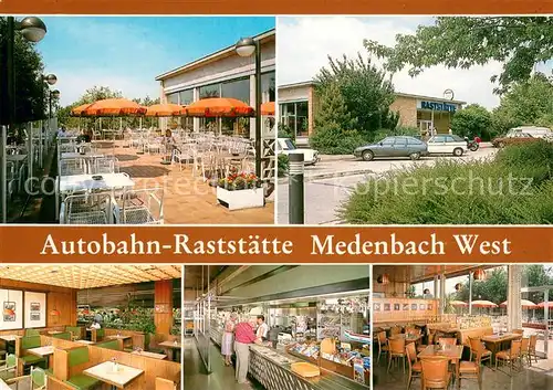 AK / Ansichtskarte Medenbach_Taunus Autobahn Raststaette Medenbach West Terrasse Gastraeume Medenbach Taunus