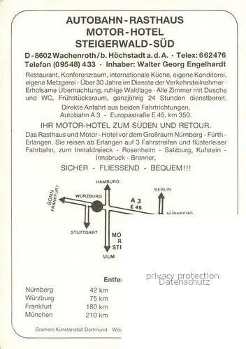AK / Ansichtskarte Wachenroth Autobahn Rasthaus Motor Hotel Steigerwald Sued Wachenroth