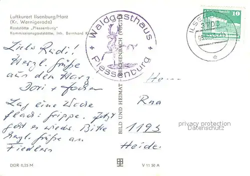 AK / Ansichtskarte Ilsenburg_Harz Raststaette Plessenburg Ilsenburg Harz