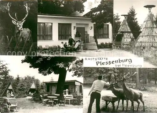 AK / Ansichtskarte Ilsenburg_Harz Raststaette Plessenburg Bungalows Tipis Wildgehege Ilsenburg Harz