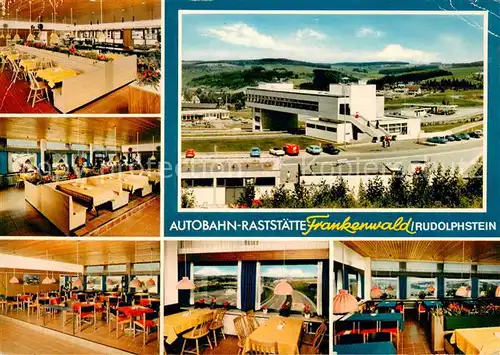 AK / Ansichtskarte Rudolphstein Autobahn Raststaette Frankenwald Gastraeume Rudolphstein