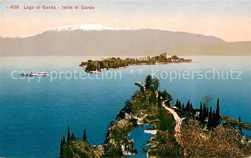 AK / Ansichtskarte Isola_di_Garda_Lago_di_Garda Panorama Gardasee Insel Berge Isola_di