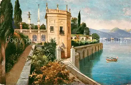 AK / Ansichtskarte Isola_Bella_Lago_Maggiore Giardino Kuenstlerkarte Isola_Bella_Lago_Maggiore