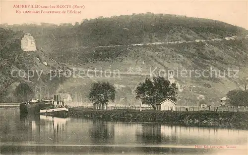 AK / Ansichtskarte Amfreville sous les Monts En attendant l ouverture de l ecluse Amfreville sous les Monts