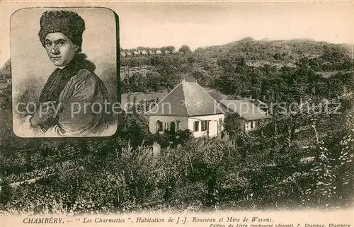 AK / Ansichtskarte Chambery_Savoie Les Charmettes Habitation de J. J. Rousseau et Mme de Warens Portrait Chambery Savoie