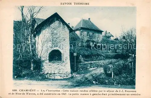 AK / Ansichtskarte Chambery_Savoie Les Charmettes Habitation de J. J. Rousseau et Mme de Warens Portrait Chambery Savoie