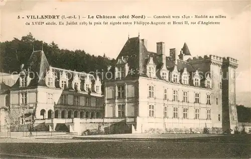 AK / Ansichtskarte Villandry Chateau cote nord XVIe siecle Villandry