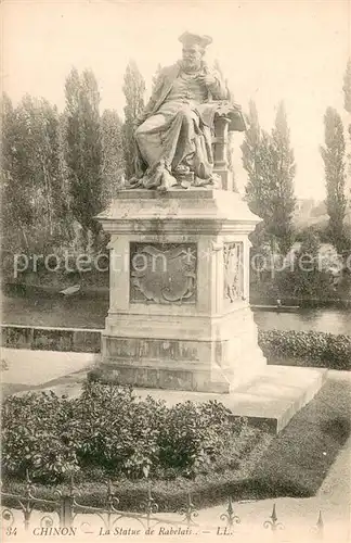 AK / Ansichtskarte Chinon_Indre_et_Loire Statue de Rabelais Monument Chinon_Indre_et_Loire