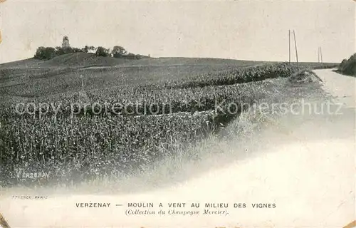 AK / Ansichtskarte Verzenay Moulin a vent au milieu des vignes Champagne Mercier Chateau de Pekin Verzenay