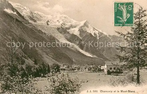 AK / Ansichtskarte Chamonix Vue generale et le Mont Blanc Alpes Chamonix