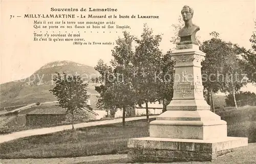 AK / Ansichtskarte Milly Lamartine Le Monsard et le buste de Lamartine Monument Milly Lamartine