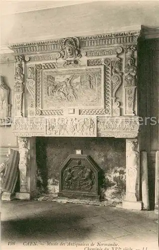 AK / Ansichtskarte Caen Musee des Antiquaires de Normandie Cheminee Caen