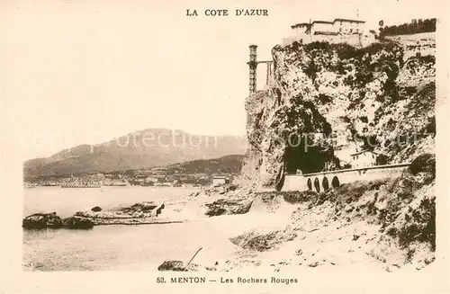 AK / Ansichtskarte Menton_Alpes_Maritimes Les Rochers Rouges Menton_Alpes_Maritimes