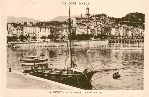 AK / Ansichtskarte Menton_Alpes_Maritimes Le port et la vieille ville Menton_Alpes_Maritimes