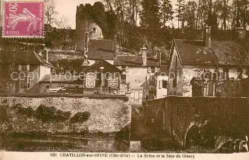 AK / Ansichtskarte Chatillon sur Seine La Seine et la Tour de Gissey Chatillon sur Seine