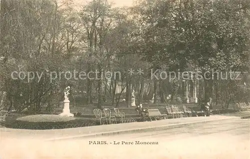 AK / Ansichtskarte Paris Le Parc Monceau Paris
