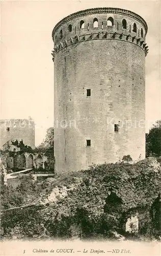 AK / Ansichtskarte Coucy le Chateau Auffrique Le Donjon Coucy le Chateau Auffrique