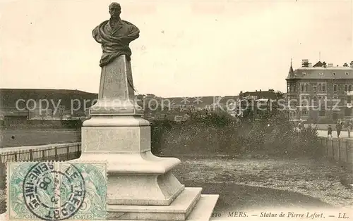 AK / Ansichtskarte Mers les Bains Statue de Pierre Lefort Mers les Bains
