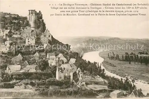 AK / Ansichtskarte Castelnaud la Chapelle Vue generale et le chateau feodal Vallee de la Dordogne Castelnaud la Chapelle