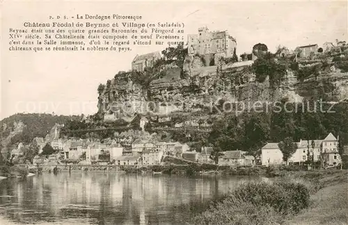 AK / Ansichtskarte Beynac et Cazenac Chateau feodal et le village Vallee de la Dordogne Beynac et Cazenac