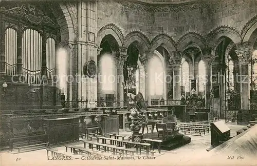 AK / Ansichtskarte Langres Cathedrale Saint Mammes le choeur Langres