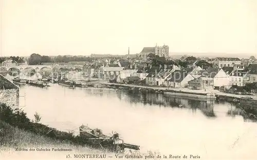 AK / Ansichtskarte Montereau Fault Yonne Vue generale prise de la Route de Paris Montereau Fault Yonne