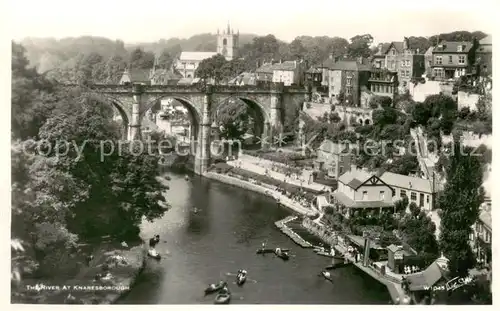 AK / Ansichtskarte Knaresborough Panorama River Bridge 