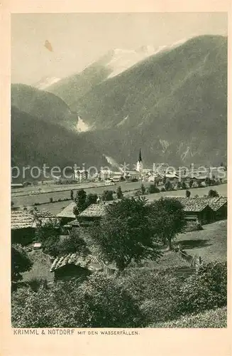 AK / Ansichtskarte Krimml und Notdorf mit den Wasserfaellen Alpen Krimml