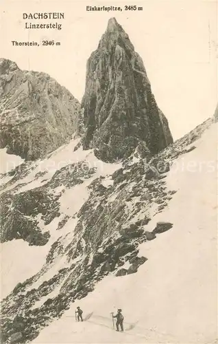 AK / Ansichtskarte Dachstein_Gebirge Linzersteig Eiskarlspitze Bergsteiger Bergwelt Dachstein_Gebirge
