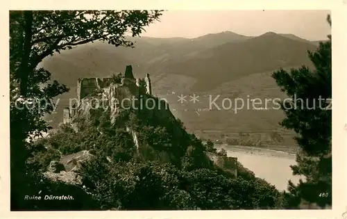 AK / Ansichtskarte Duernstein_Wachau Burgruine Blick ins Donautal Duernstein_Wachau