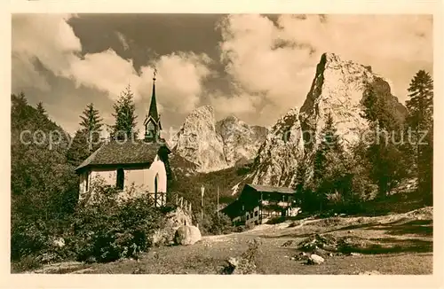 AK / Ansichtskarte Hinterbaerenbad Kapelle Wilder Kaiser Kaisergebirge Hinterbaerenbad