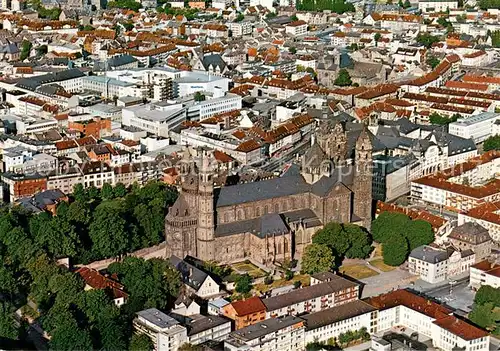 AK / Ansichtskarte Worms_Rhein Stadtkern mit Dom Fliegeraufnahme Worms Rhein