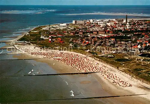 AK / Ansichtskarte Borkum_Nordseebad Nordseeheilbad Nordseeinsel Fliegeraufnahme Borkum_Nordseebad