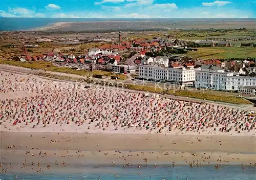 AK / Ansichtskarte Borkum_Nordseebad Strand Hotels Heilbad Nordseeinsel Fliegeraufnahme Borkum_Nordseebad