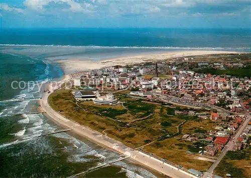 AK / Ansichtskarte Borkum_Nordseebad Suedstrand Nordseeinsel Fliegeraufnahme Borkum_Nordseebad