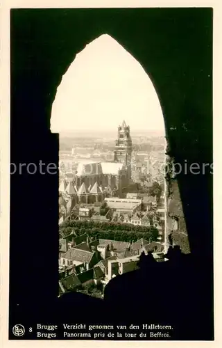 AK / Ansichtskarte Brugge_Bruges_Flandern Verzicht genomen van den Halletoren 