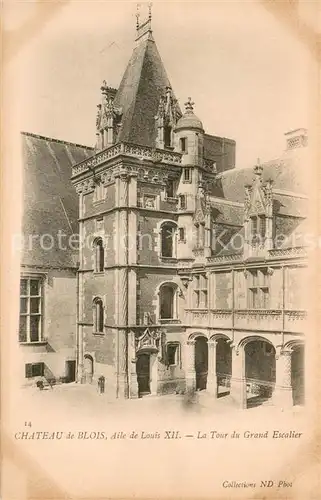AK / Ansichtskarte Blois_Loir_et_Cher Chateau de Blois Aile de Louis XII La Tour du Grand Escalier Blois_Loir_et_Cher