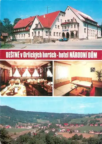 AK / Ansichtskarte Orlickych_Hor Hotel Narodni dum Gaststube Zimmer Panorama Orlickych Hor