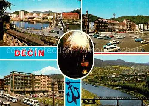 AK / Ansichtskarte Decin_Boehmen Dulezite prumyslove stredisko a pristav s prekladistem Decin Boehmen
