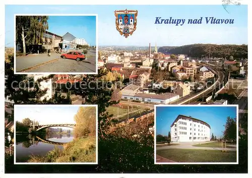 AK / Ansichtskarte Kralupy_Nad_Vltavou Celkovy pohled Spolecensky dum Vittava Most Masaryka Penzion pro duchodce Kralupy_Nad_Vltavou