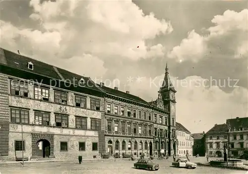 AK / Ansichtskarte Prachatice Stavebnim skvostem prachatickeho namesti je renesancni budova radnice Prachatice