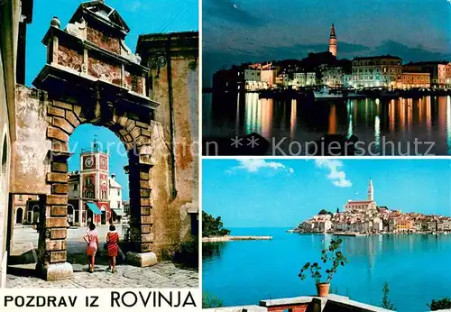 AK / Ansichtskarte Rovinj_Rovigno_Istrien Tor Nachtaufnahme Panorama 