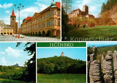 AK / Ansichtskarte Jicin Valdicka brana se zamkem Hrad Kost z udoli Plakanku Trosky Humprecht u Sobotky Prachovske skaly Jicin