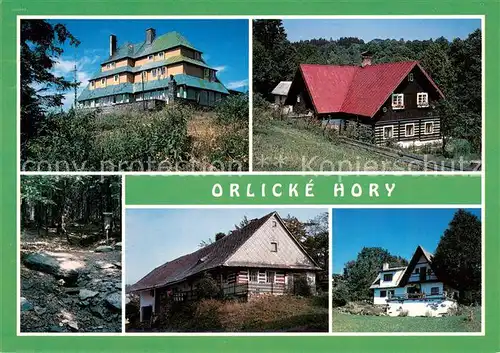 AK / Ansichtskarte Orlicke_Hory Masrykova chata Chalupa v Jedlove Pramen Knezne Chalupy v Jamnem Cenkovicich Orlicke Hory