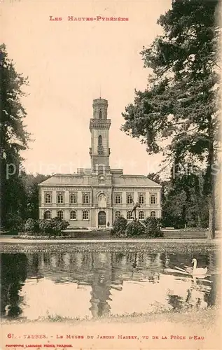 AK / Ansichtskarte Tarbes Musee du Jardin Massey vu de la piece d eau Tarbes