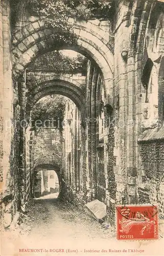 AK / Ansichtskarte Beaumont le Roger Interieur des Ruines de l Abbaye Beaumont le Roger