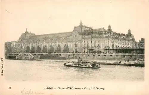 AK / Ansichtskarte Paris Gare dOrleans Quai d Orsay Paris