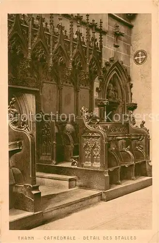 AK / Ansichtskarte Thann_Haut_Rhin_Elsass Cathedrale Detail des Stalles Thann_Haut_Rhin_Elsass