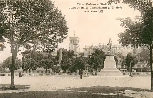 AK / Ansichtskarte Valence_Drome Place et Statue Championnet Monument Valence_Drome